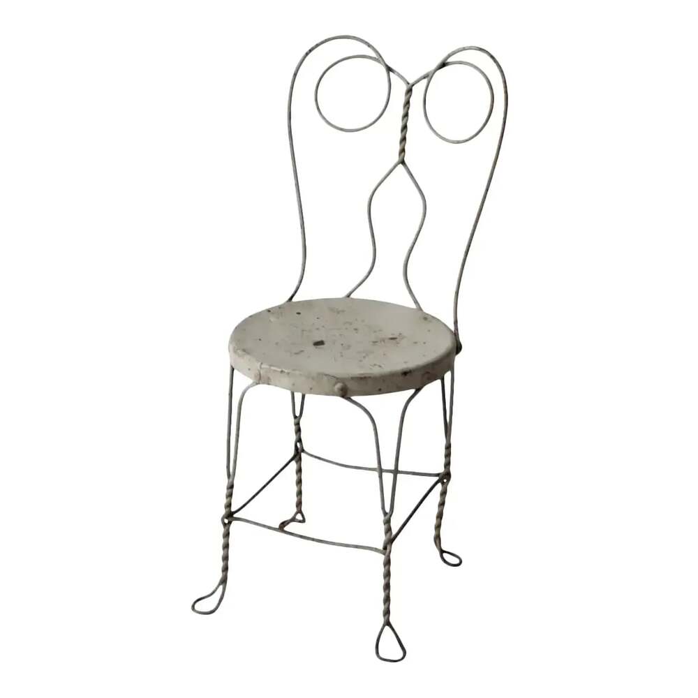 Vintage Wrought Iron Ice Cream Parlor Chair
